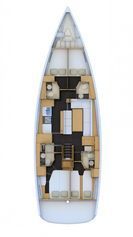 Blue Dream cabin and deck layout plan